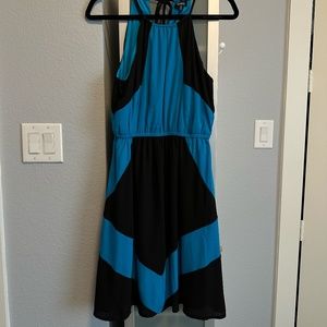 XOXO Black & Blue Super Flirty Dress